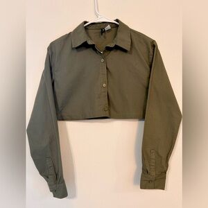 Women Green Crop Top